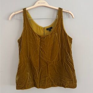 Mustard/Gold Velvet J. Crew Tank